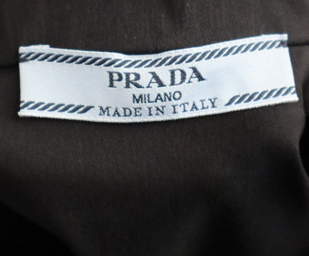 Prada Black Cotton & Blue Lace Shirt sz 2
