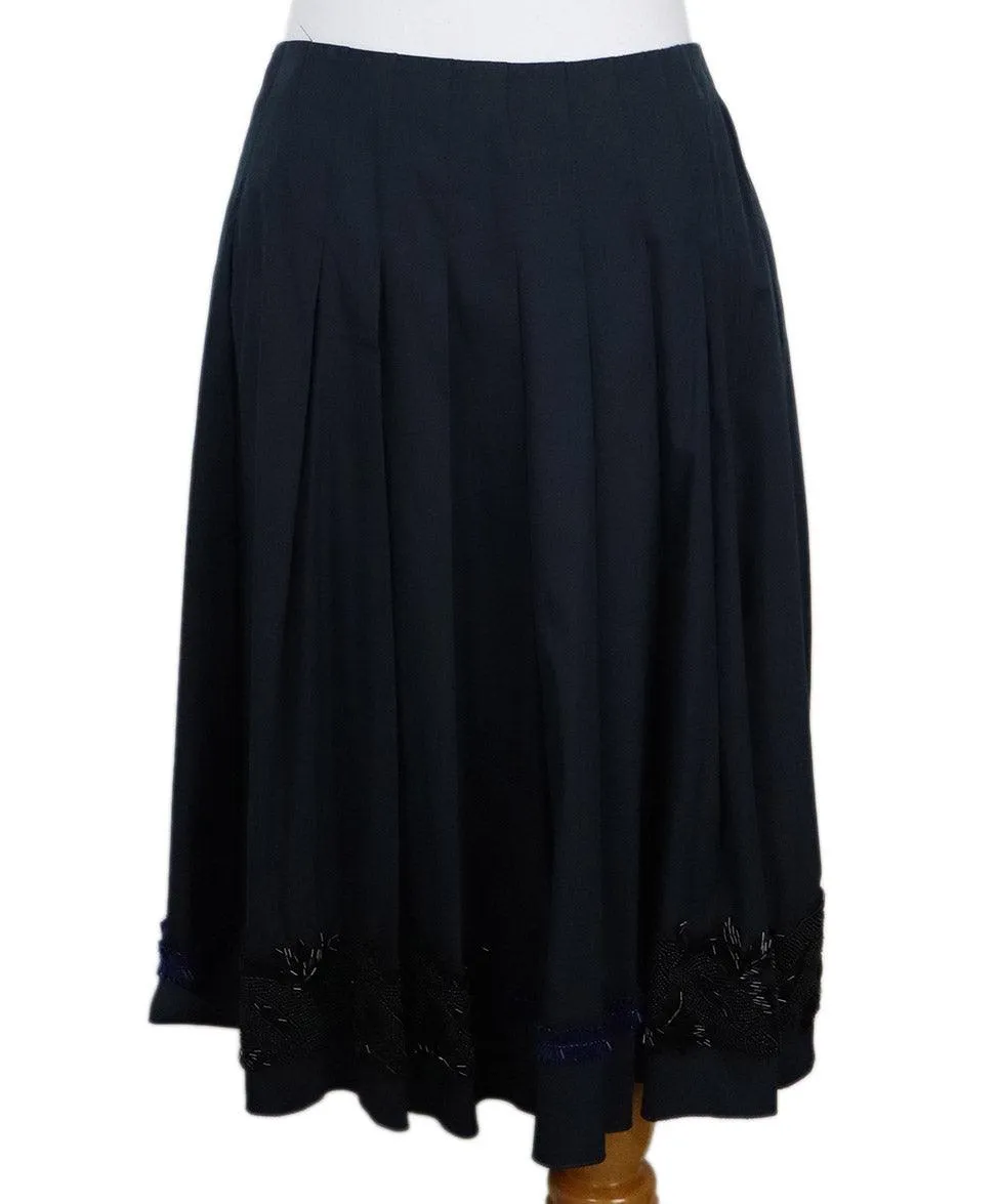 Prada Navy Beaded Skirt sz 6