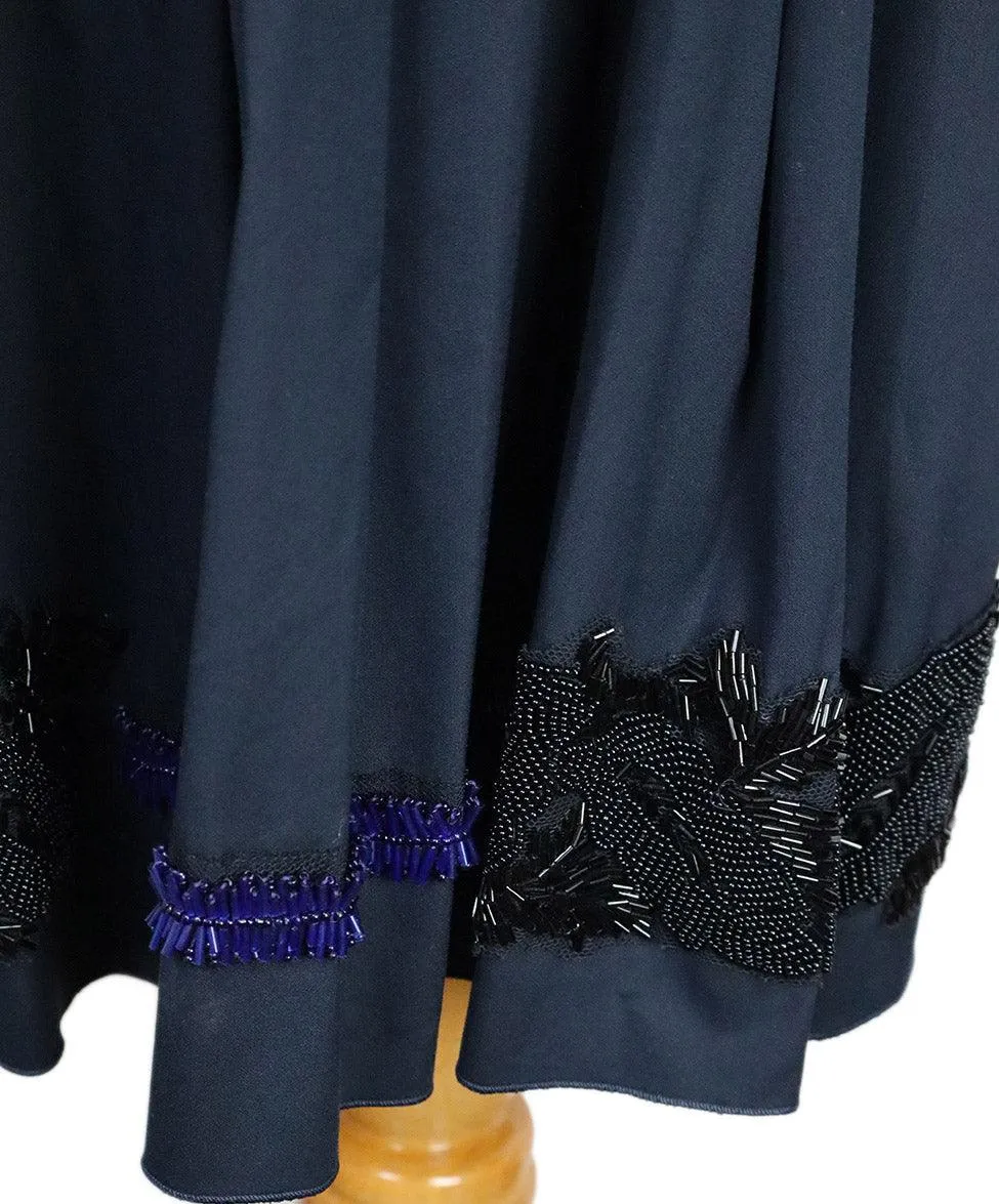 Prada Navy Beaded Skirt sz 6