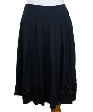 Prada Navy Beaded Skirt sz 6