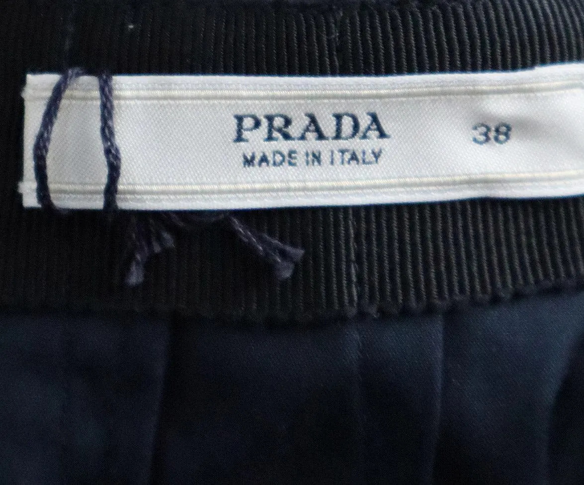 Prada Navy Beaded Skirt sz 6