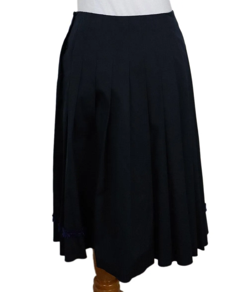 Prada Navy Beaded Skirt sz 6