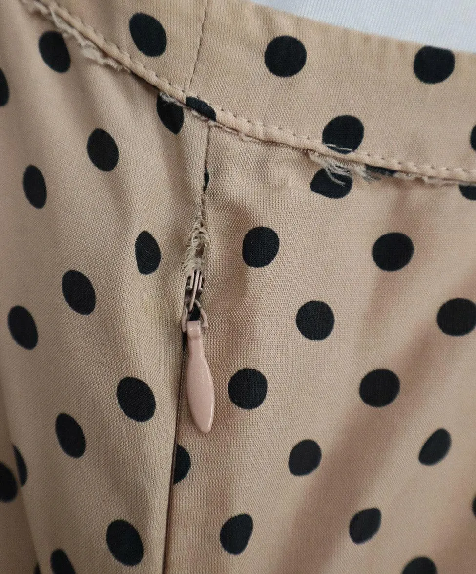Prada Pink & Black Polka Dot Silk Dress sz 2