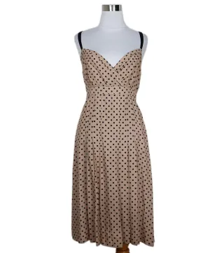 Prada Pink & Black Polka Dot Silk Dress sz 2