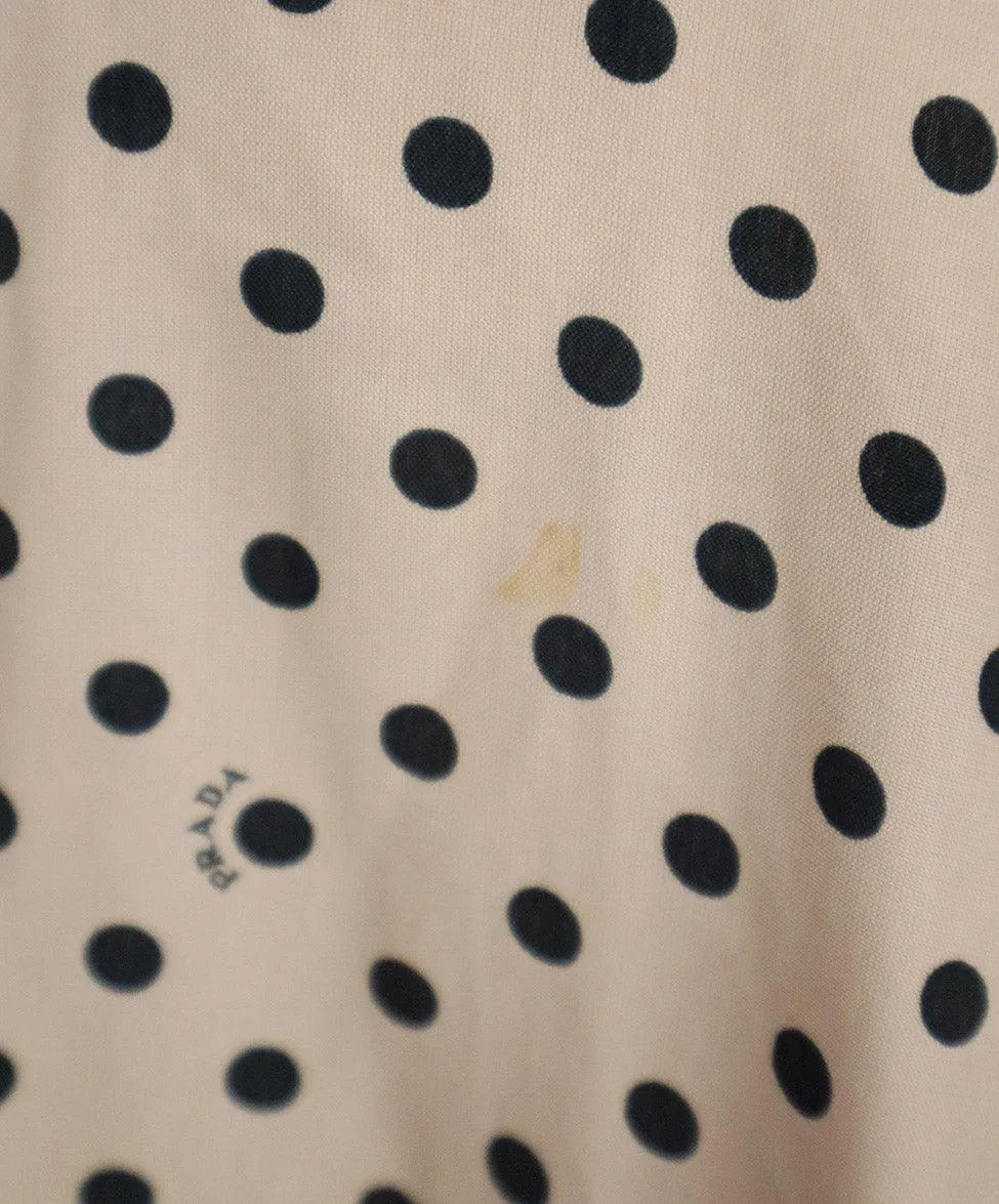 Prada Pink & Black Polka Dot Silk Dress sz 2