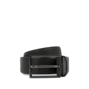 Printed belt in Italian leather with logo buckle