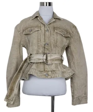 Proenza Schouler Tan Denim Jacket w/ Belt sz 4