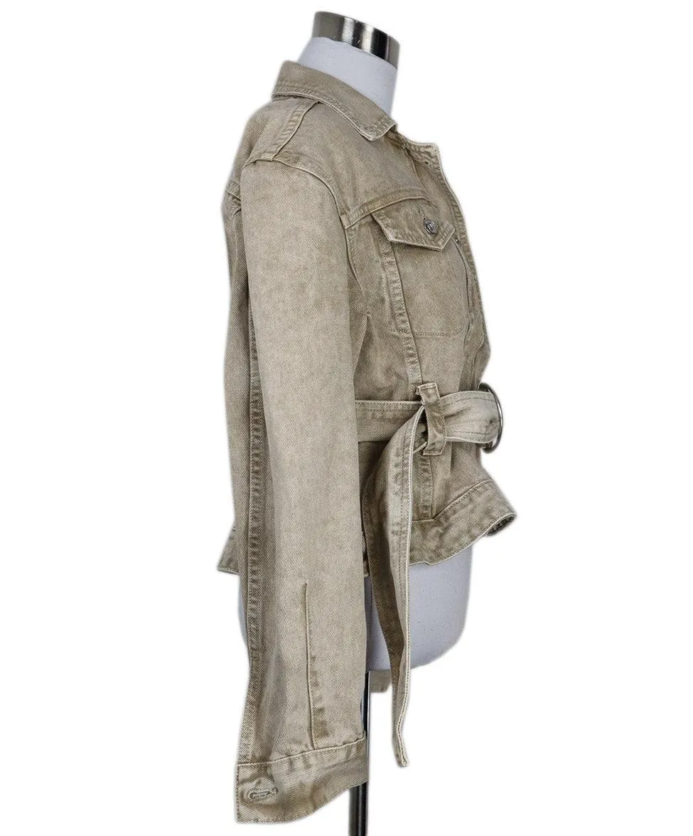 Proenza Schouler Tan Denim Jacket w/ Belt sz 4