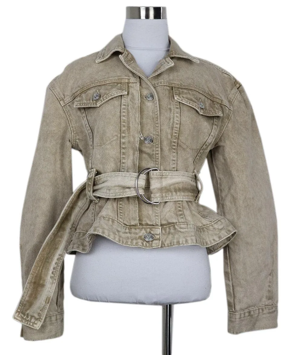 Proenza Schouler Tan Denim Jacket w/ Belt sz 4