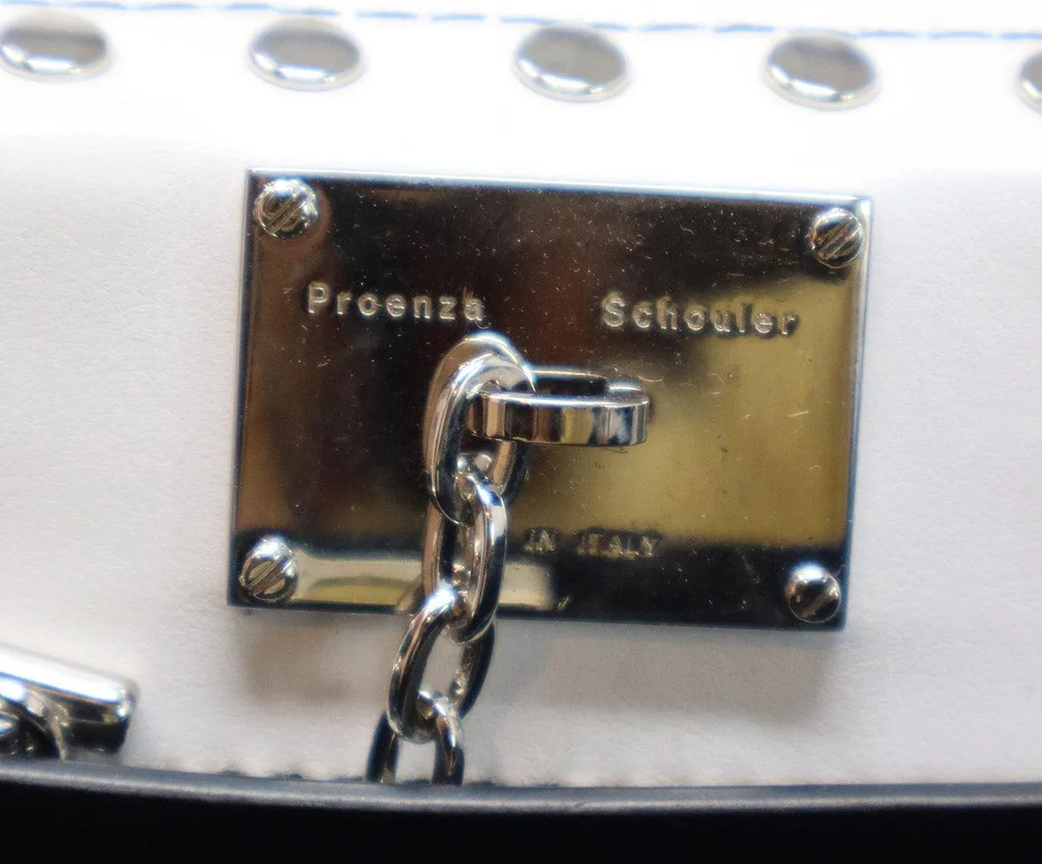 Proenza Schouler White Leather Studded Shoulder Bag