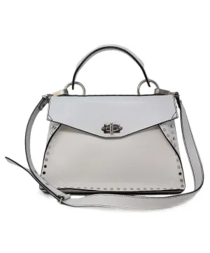 Proenza Schouler White Leather Studded Shoulder Bag