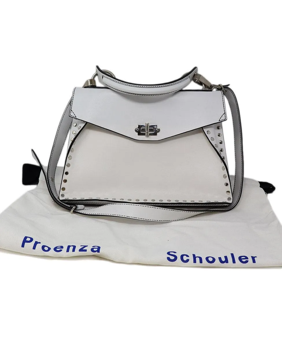 Proenza Schouler White Leather Studded Shoulder Bag