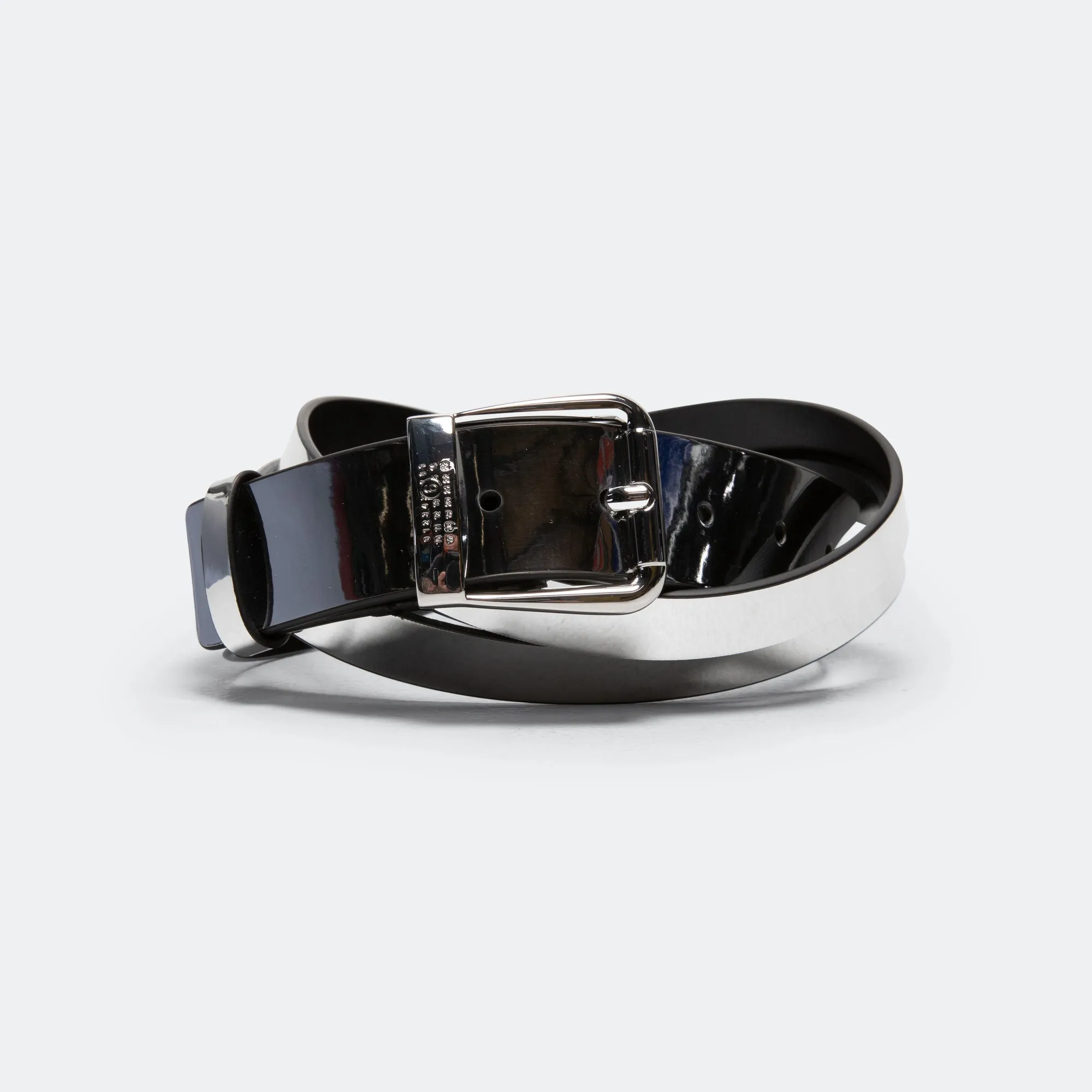 Punch Hole Buckle Belt - White