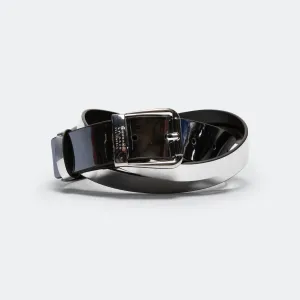 Punch Hole Buckle Belt - White