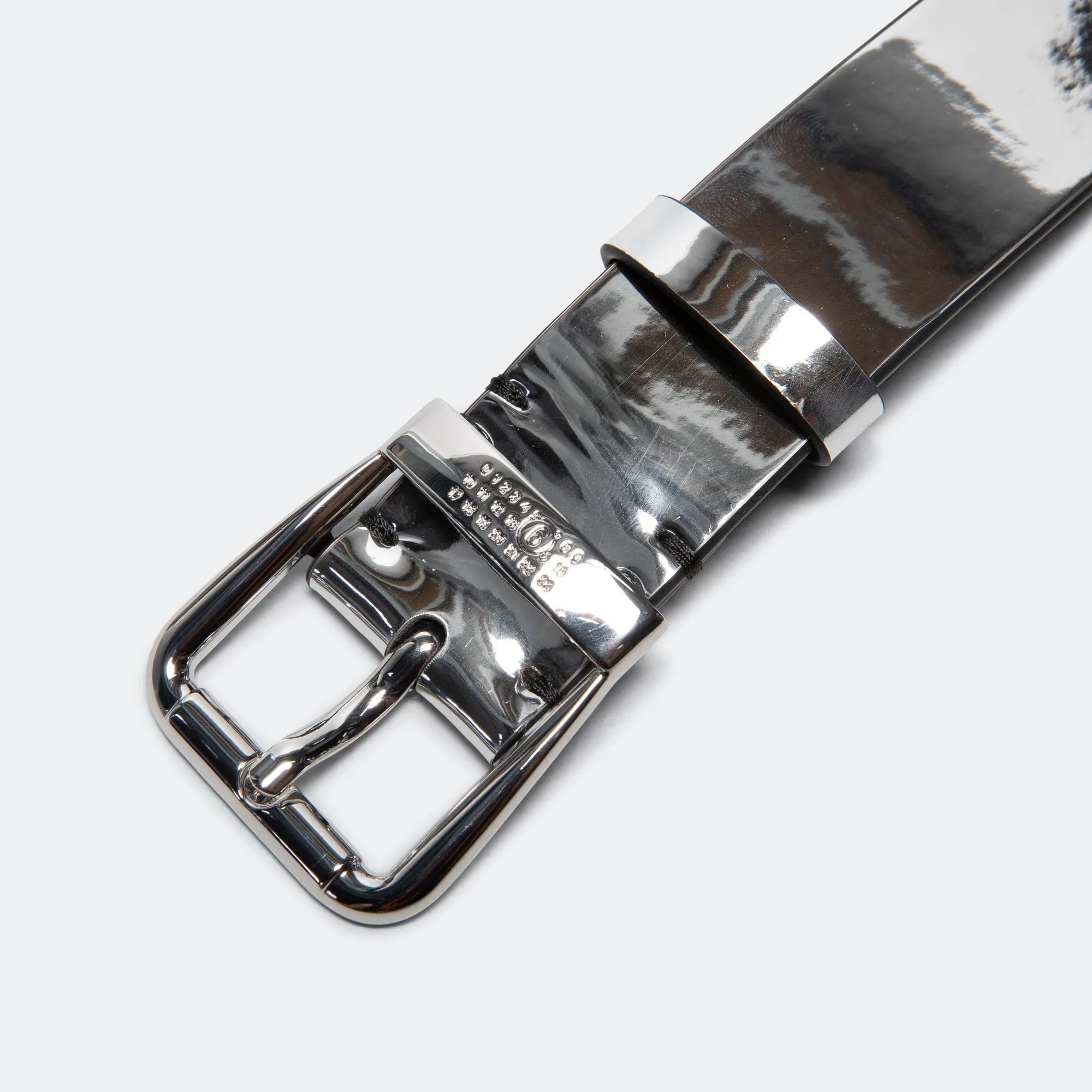 Punch Hole Buckle Belt - White