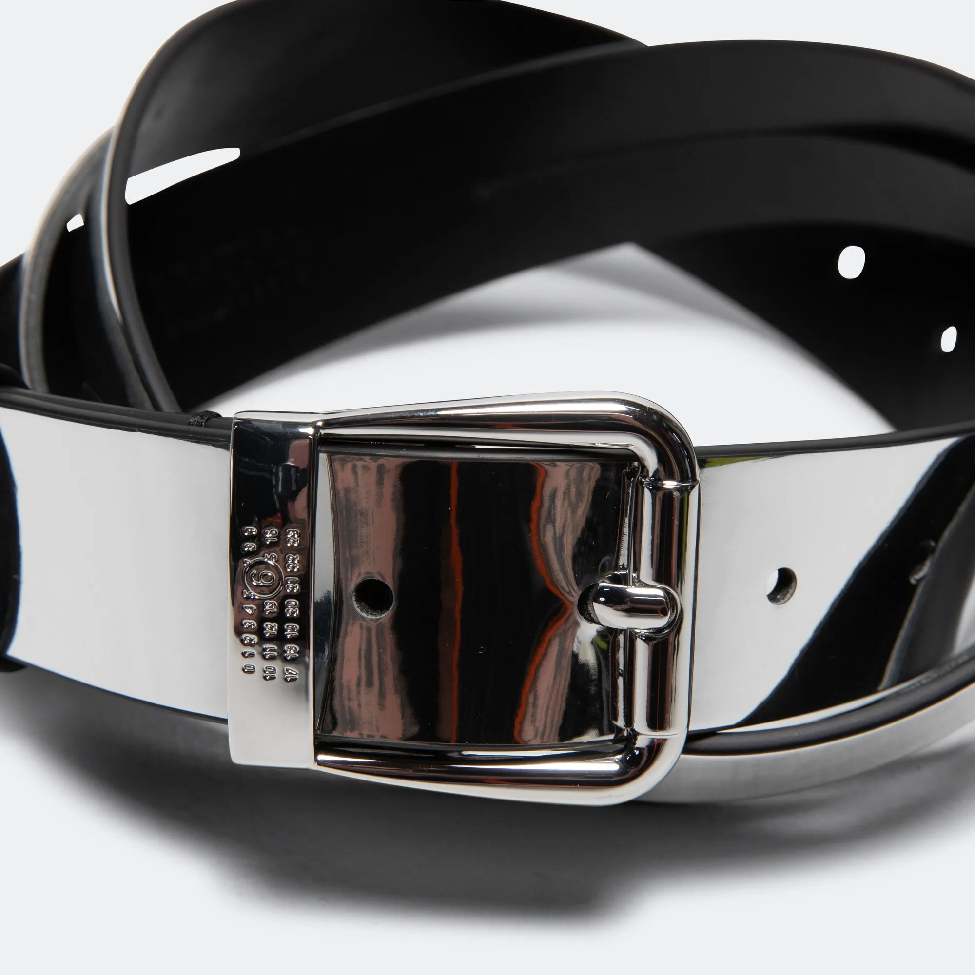 Punch Hole Buckle Belt - White