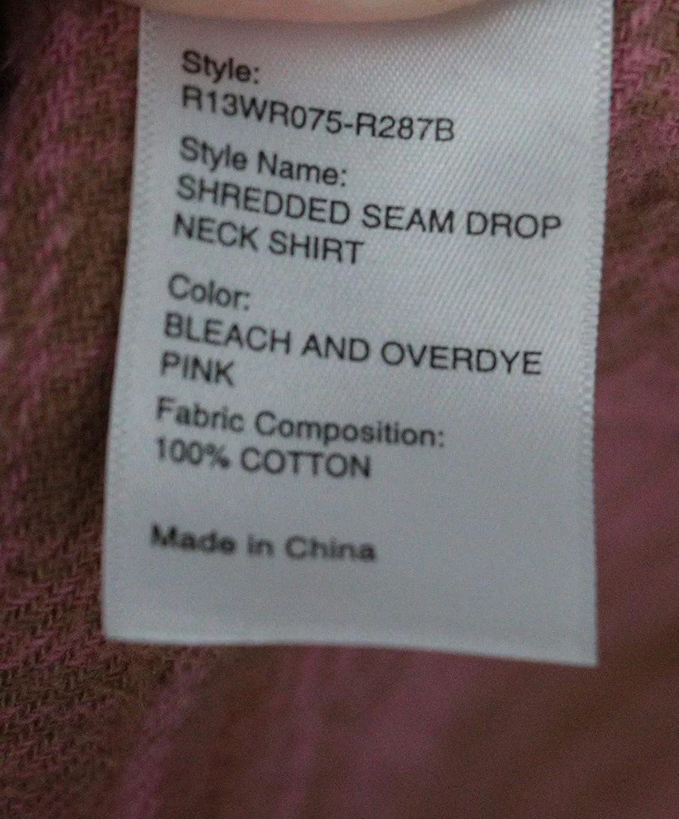 R13 Pink & Brown Plaid Flannel Top sz 2