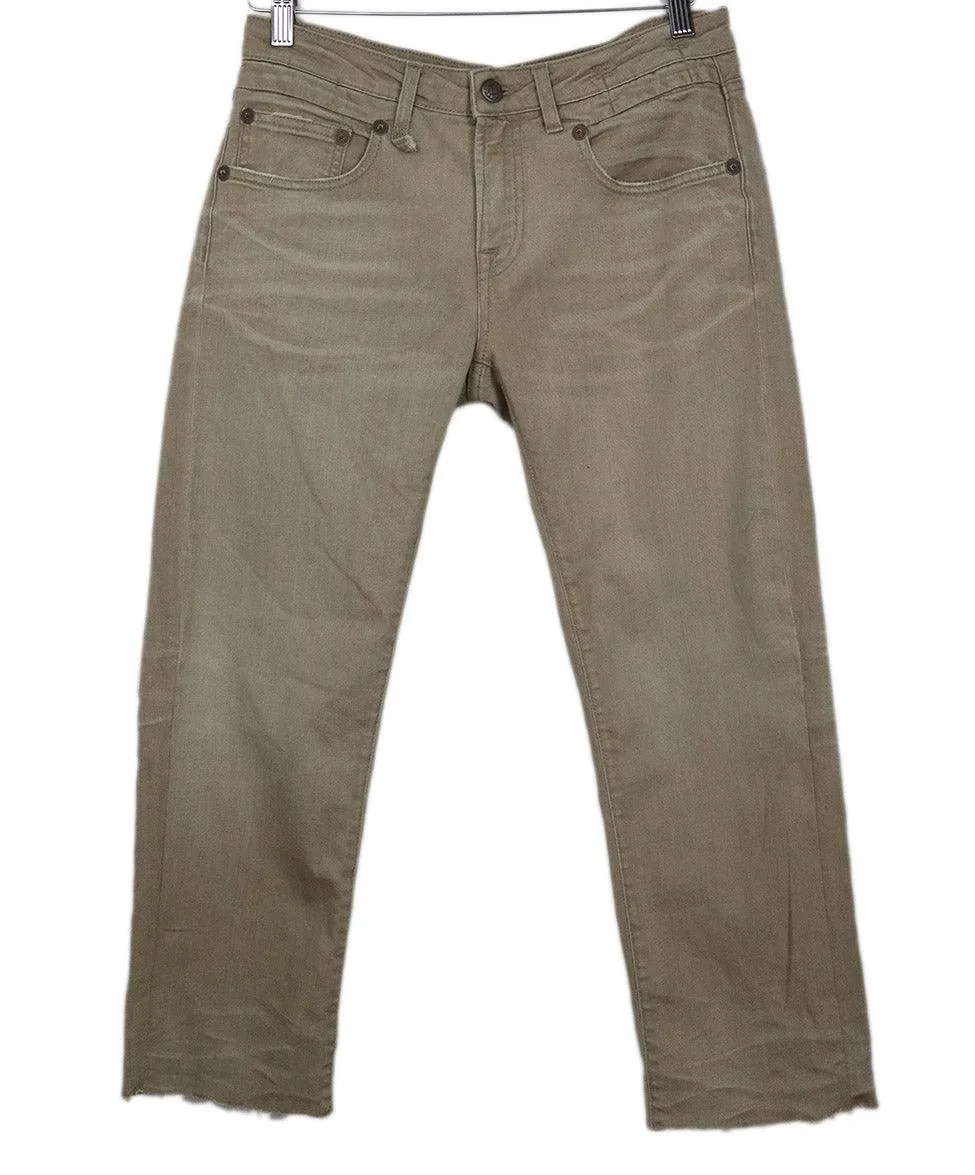 R13 Tan Distressed Jeans sz 4