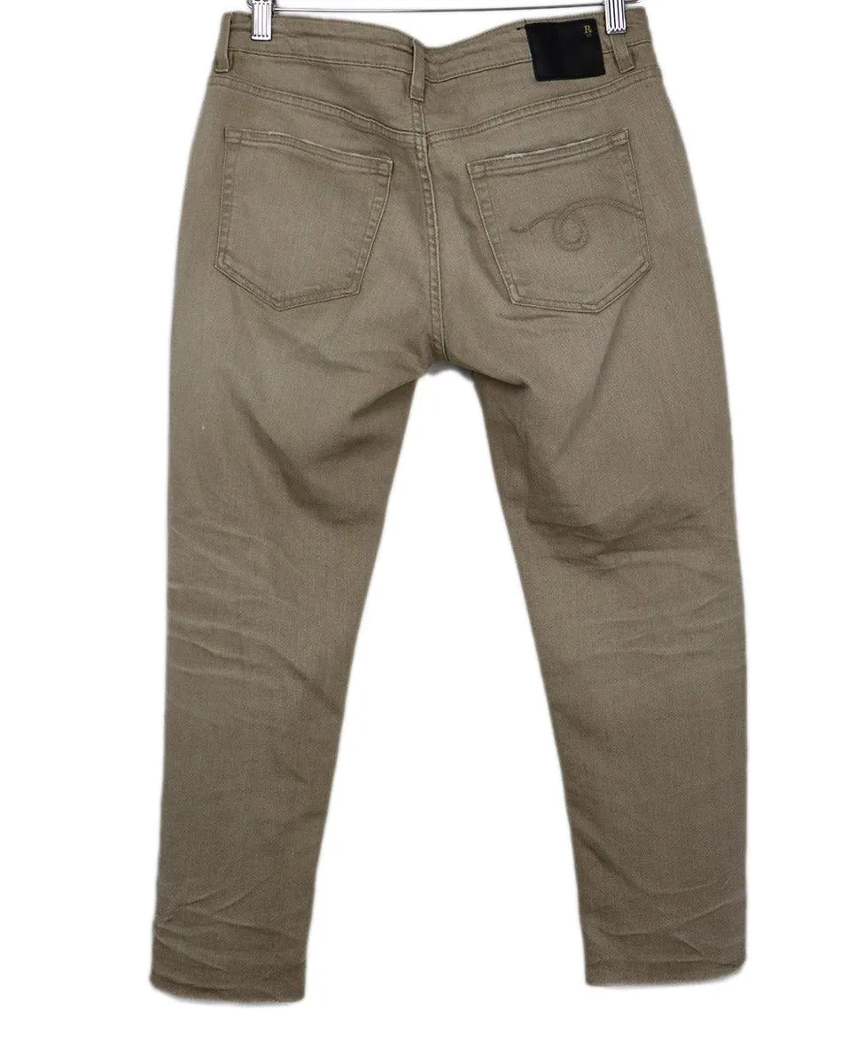 R13 Tan Distressed Jeans sz 4
