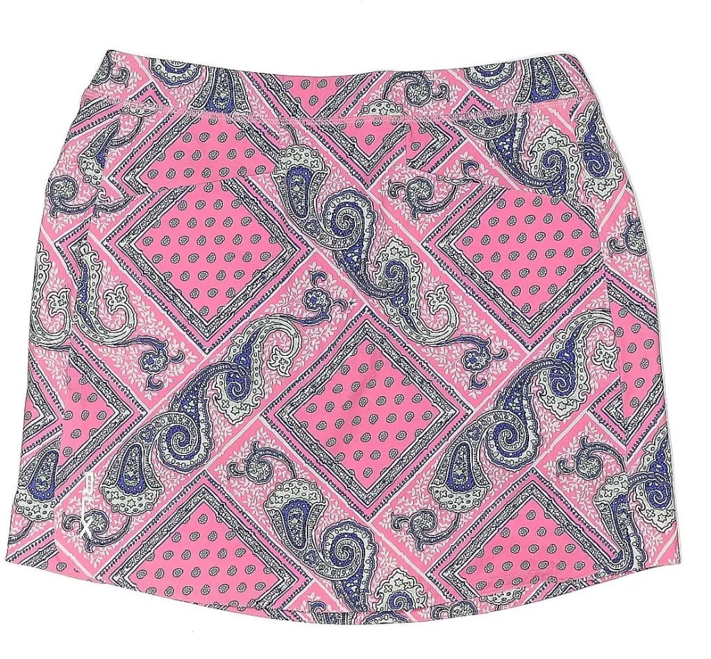 Ralph Lauren RLX Pink Paisley Pull-on Golf Skort Size XS MSP$128
