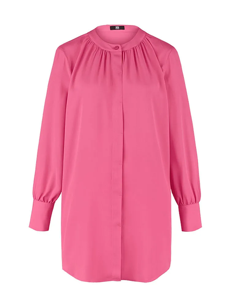 Riani Long Collarless Shirt Rose