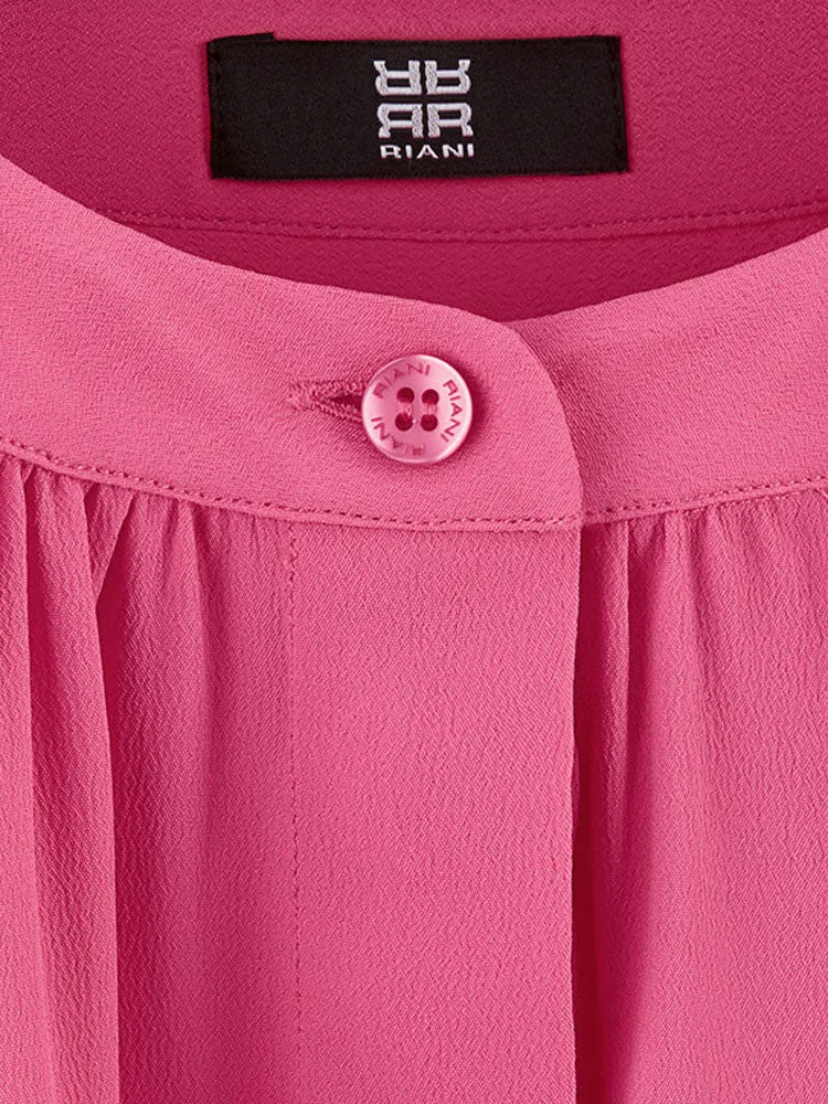 Riani Long Collarless Shirt Rose