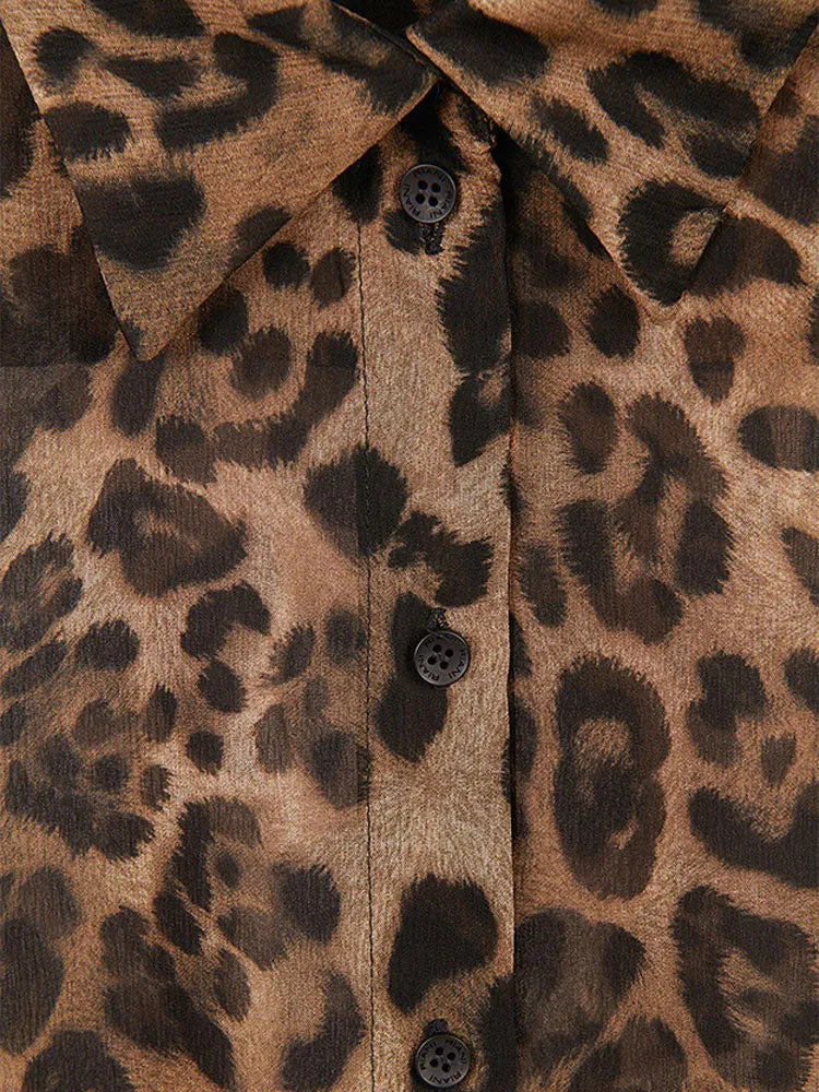 Riani Ocelot Printed Viscose Blouse Cove Patterned