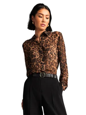 Riani Ocelot Printed Viscose Blouse Cove Patterned
