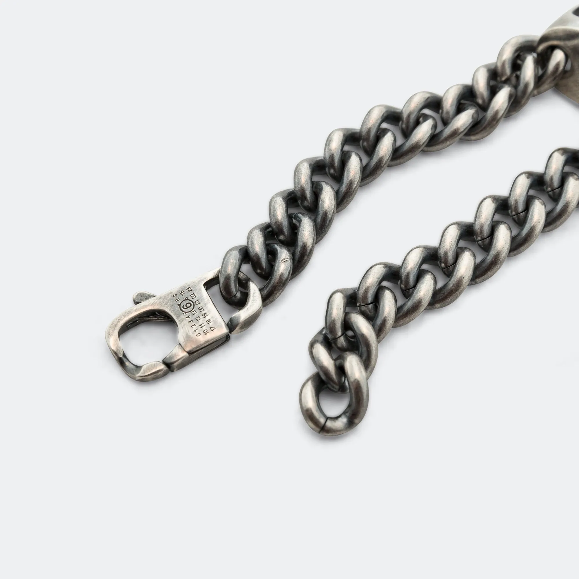 Ring Link Curb Bracelet - Silver Toned Brass