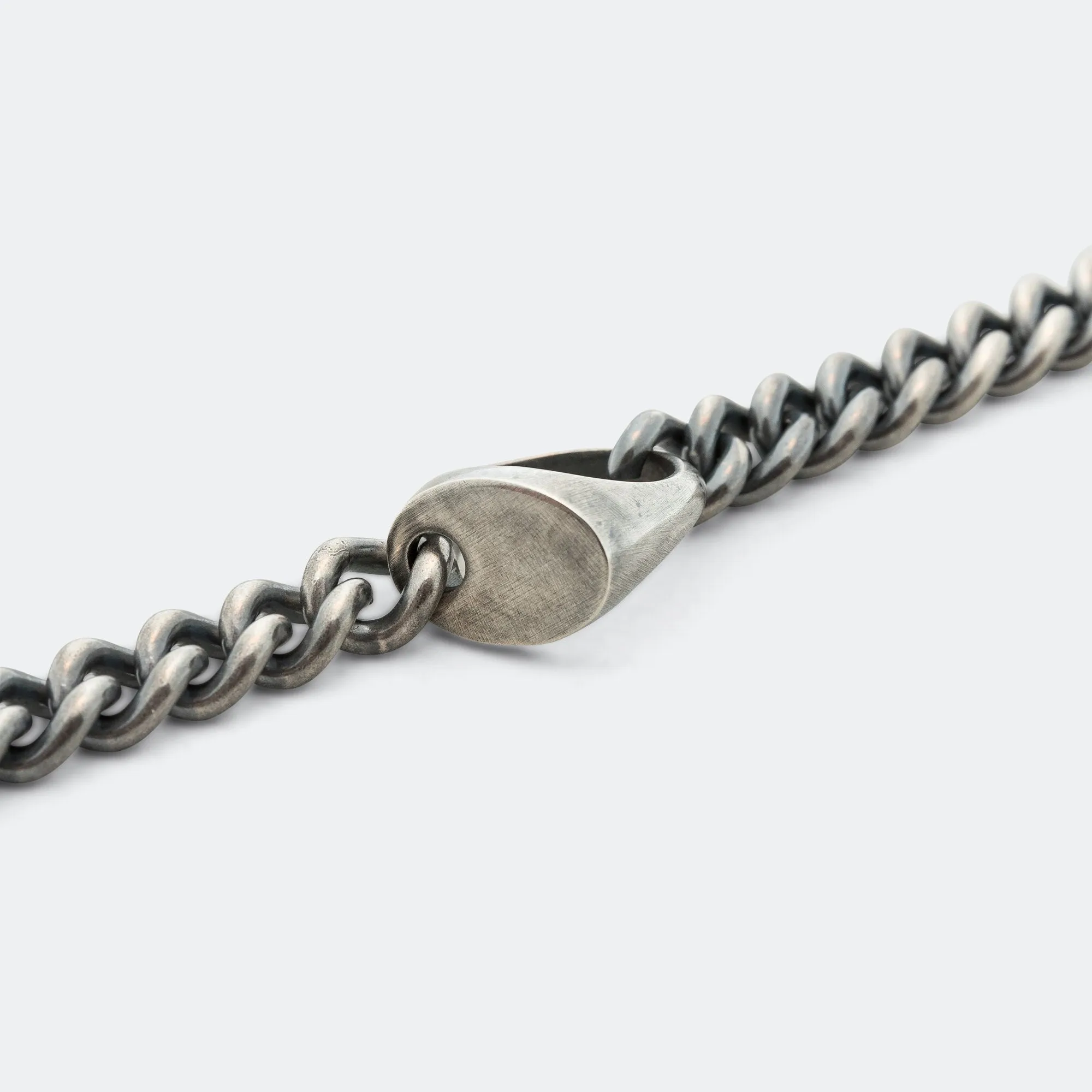 Ring Link Curb Bracelet - Silver Toned Brass