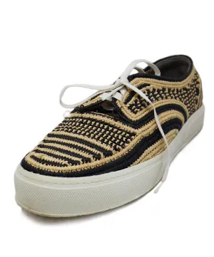 Robert Clergerie Black & Tan Raffia Sneakers sz 12