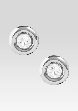 Round Earrings with Crystals