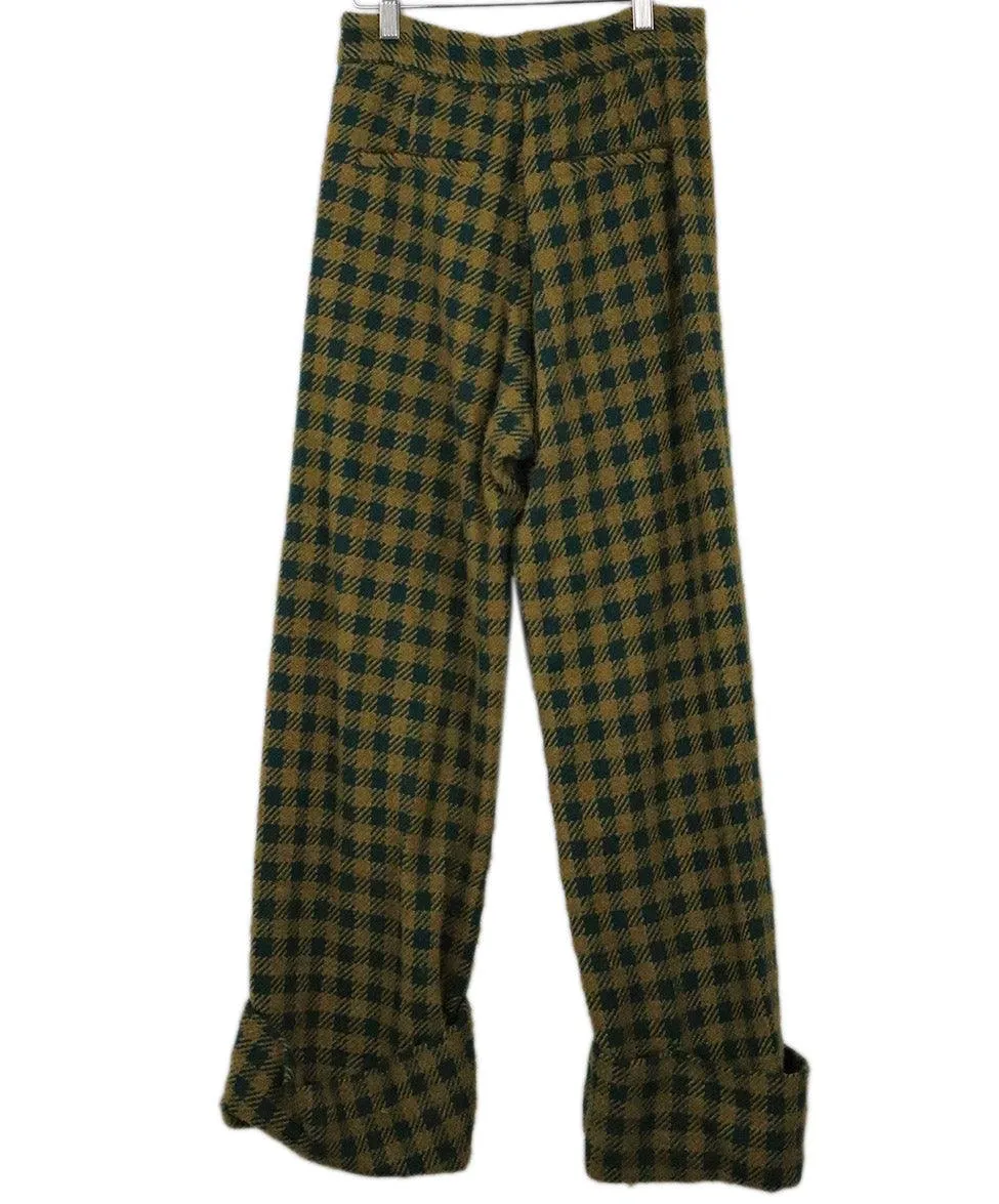 Sea Green Houndstooth Wool Pants sz 2