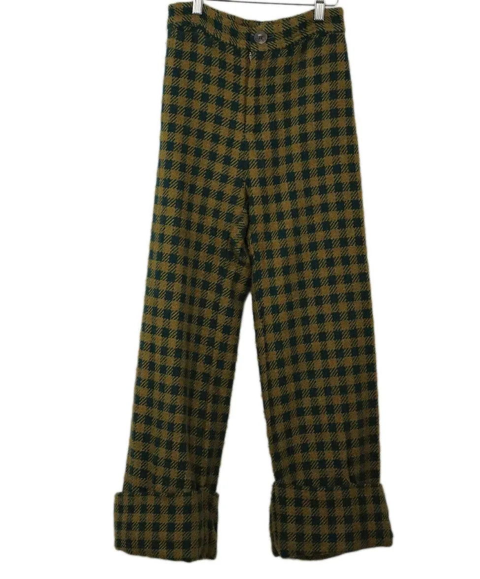 Sea Green Houndstooth Wool Pants sz 2
