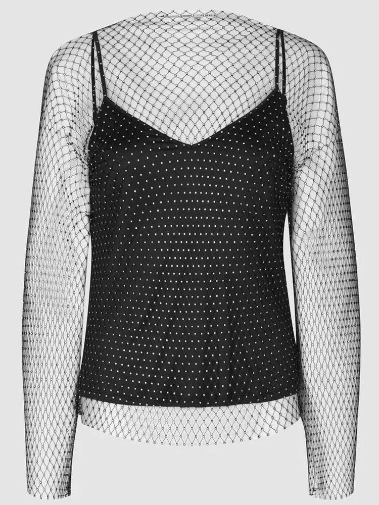 Second Female Gloss Blouse Black