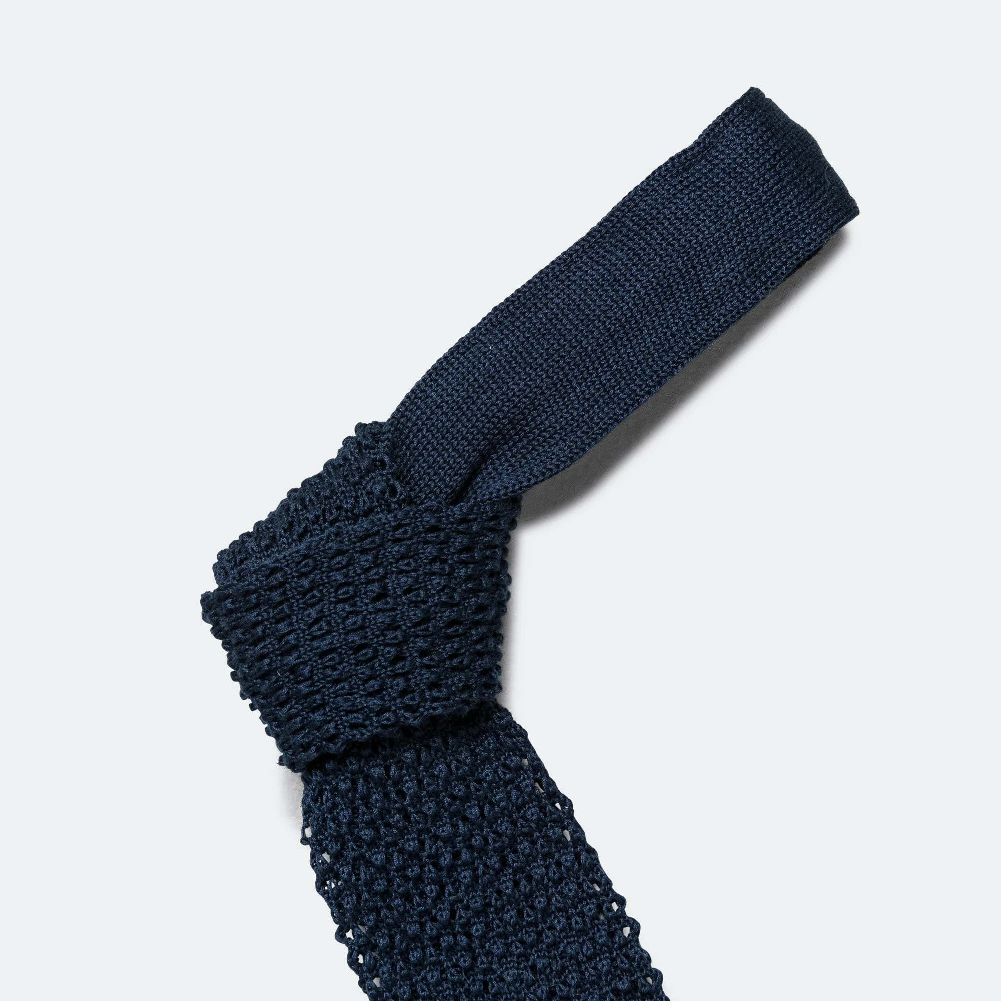 Silk Knit Tie Solid - Navy