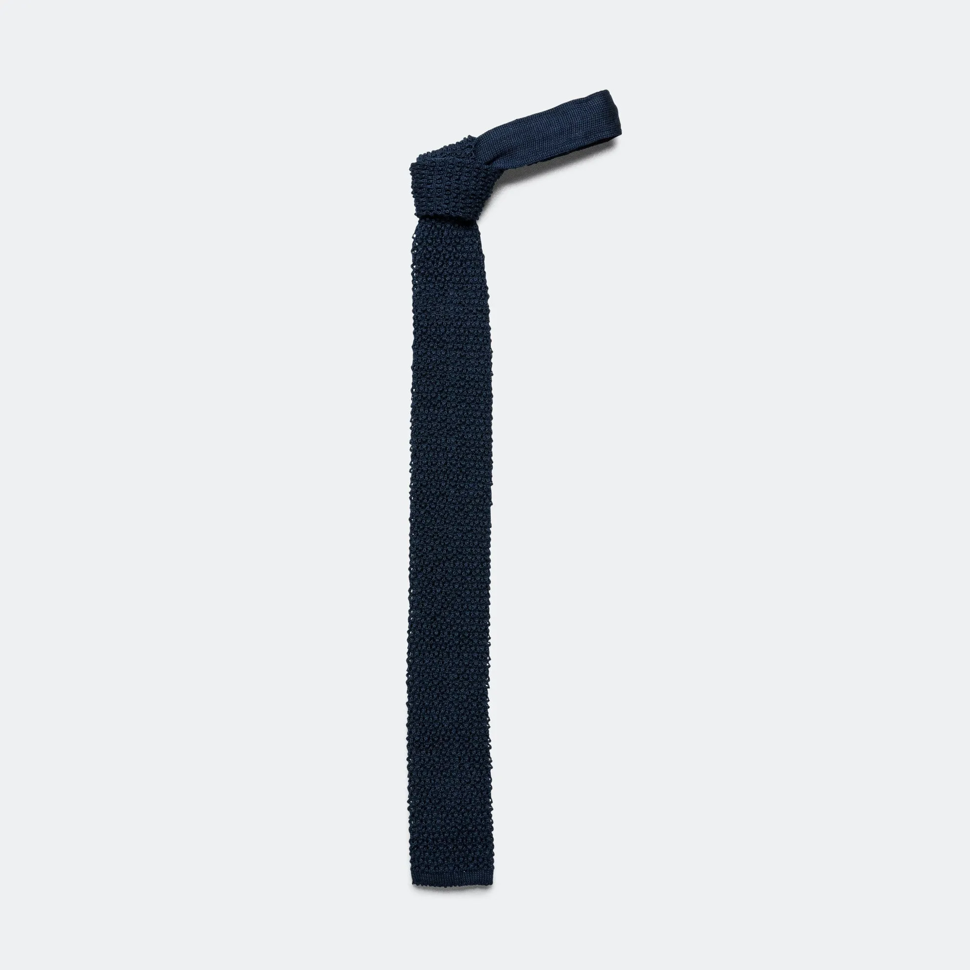 Silk Knit Tie Solid - Navy