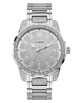Silver-Tone and Rhinestone Analog Watch
