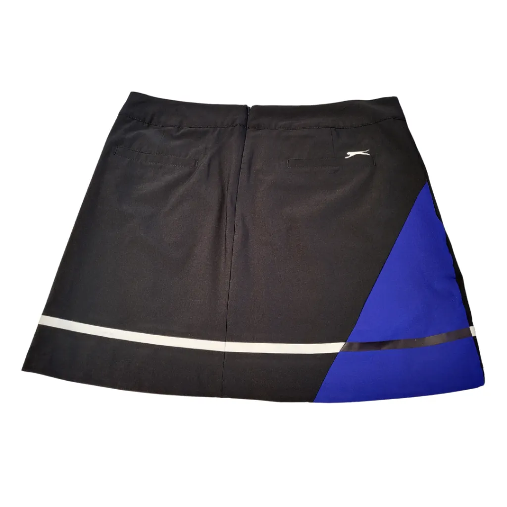 Slazenger Golf Black & Royal Blue Color Block Golf Skort Size 10