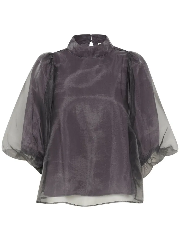 Soaked in Luxury SLChaya Blouse Dark Gull Grey