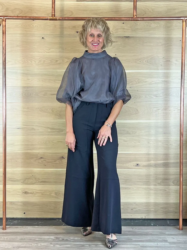 Soaked in Luxury SLChaya Blouse Dark Gull Grey