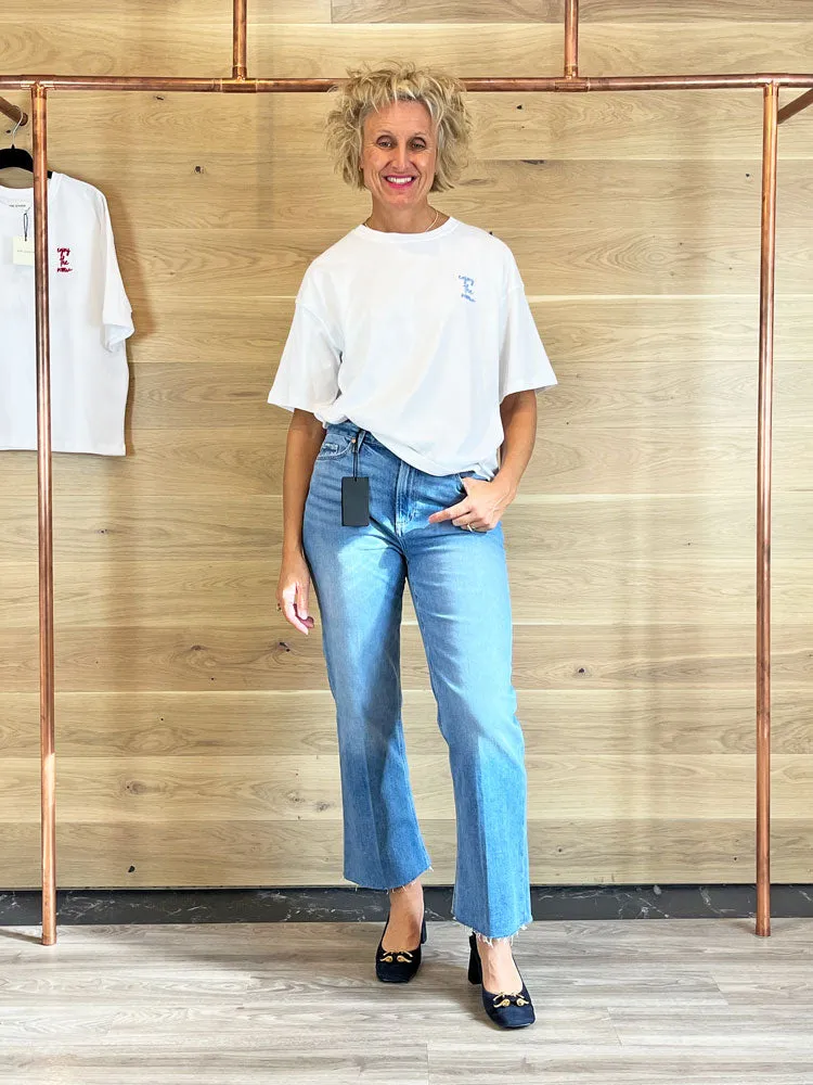 Sofie Schnoor Embroidered T-Shirt White & Bright Blue