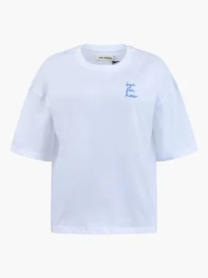 Sofie Schnoor Embroidered T-Shirt White & Bright Blue