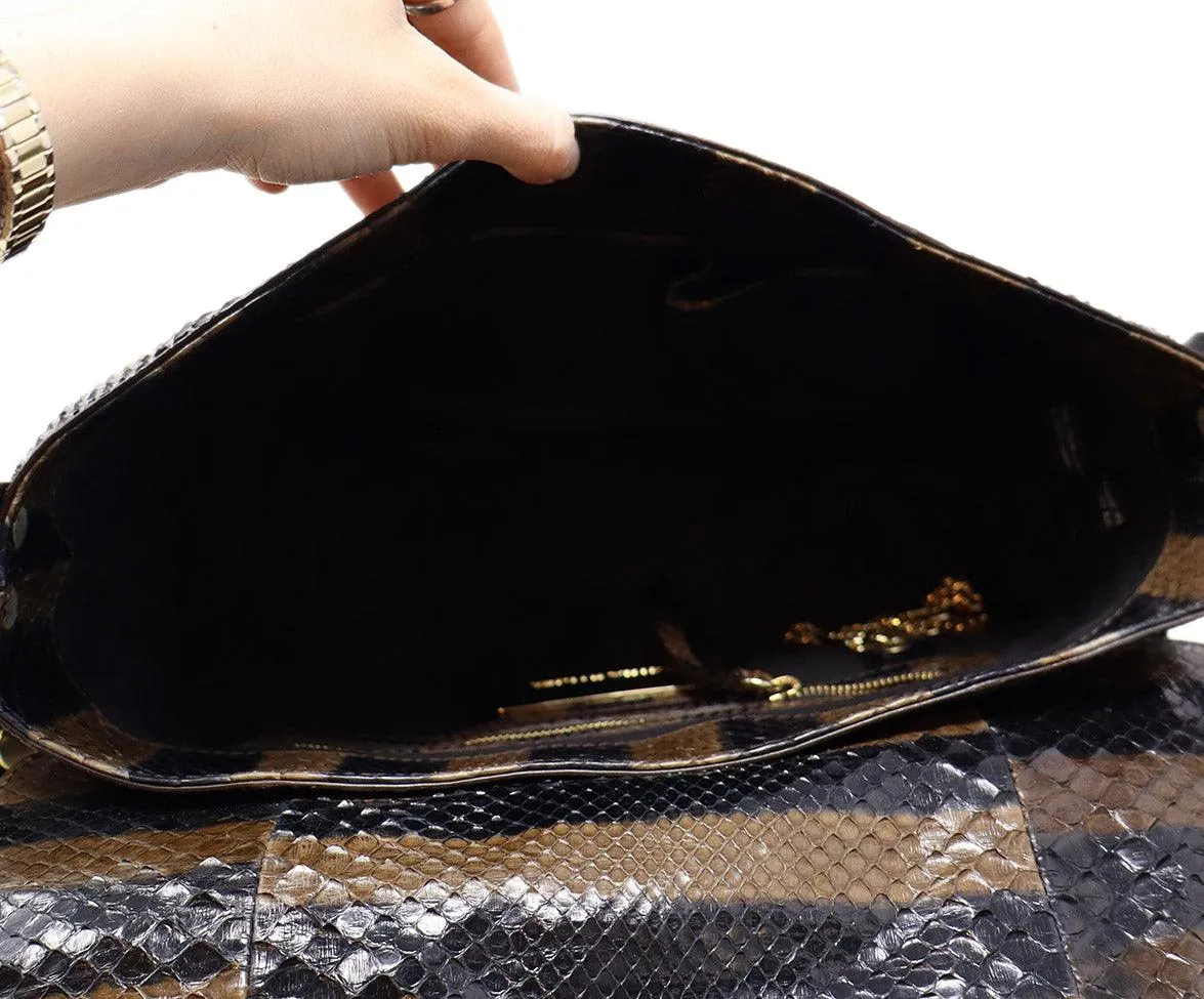 Sonia Rykiel Brown & Black Snakeskin Crossbody