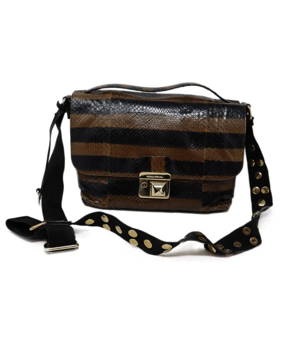 Sonia Rykiel Brown & Black Snakeskin Crossbody