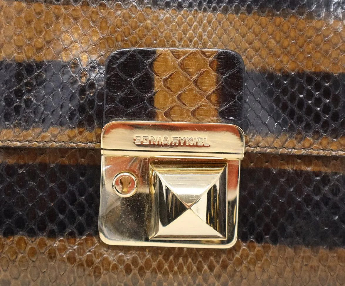 Sonia Rykiel Brown & Black Snakeskin Crossbody