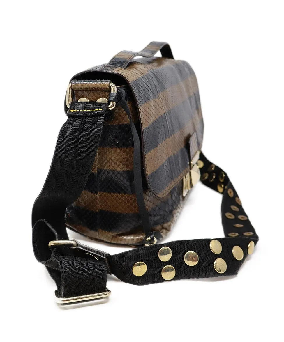 Sonia Rykiel Brown & Black Snakeskin Crossbody