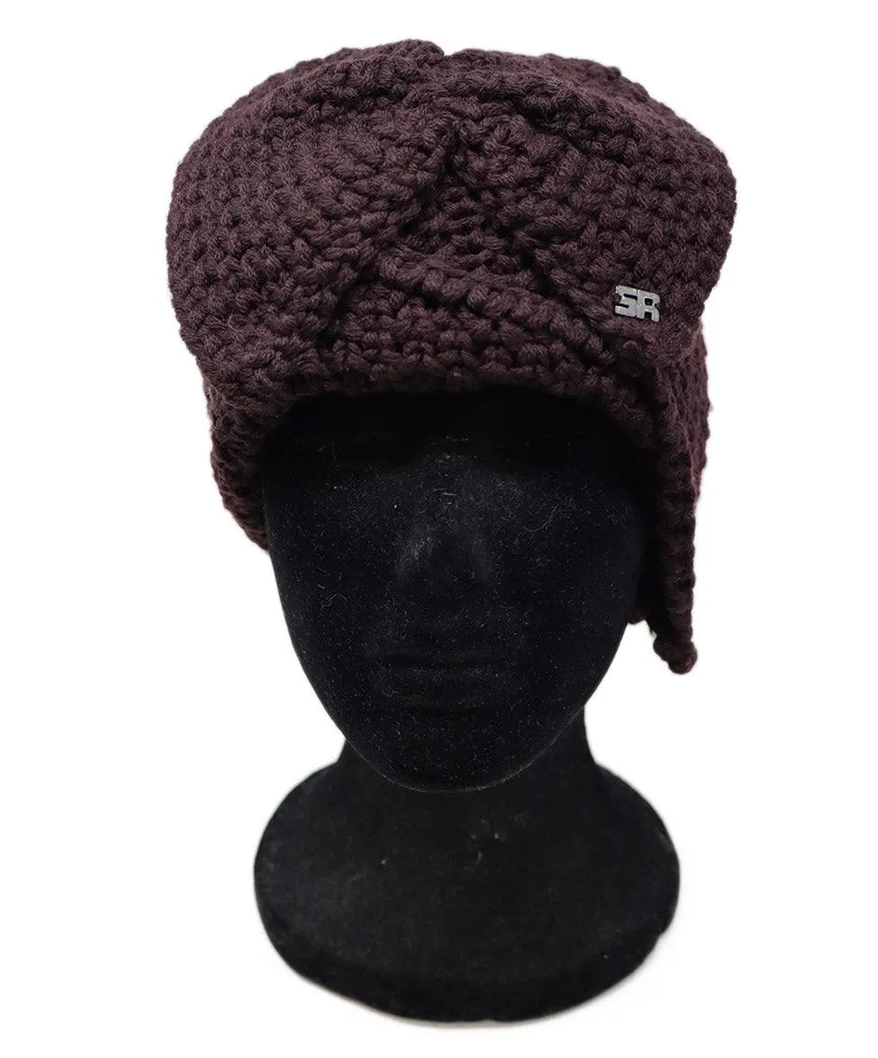 Sonia Rykiel Plum Wool Knit Hat
