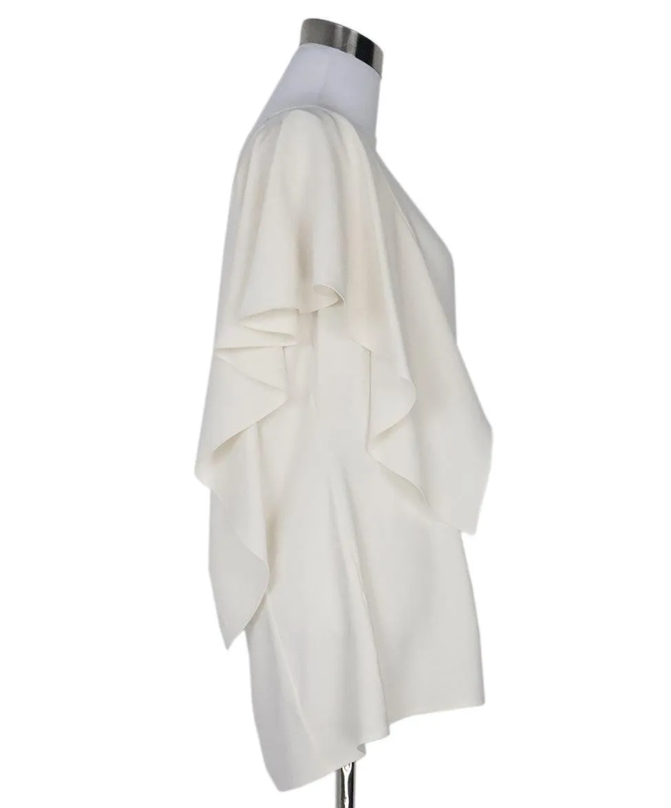 St. John White Ruffle Blouse sz 8