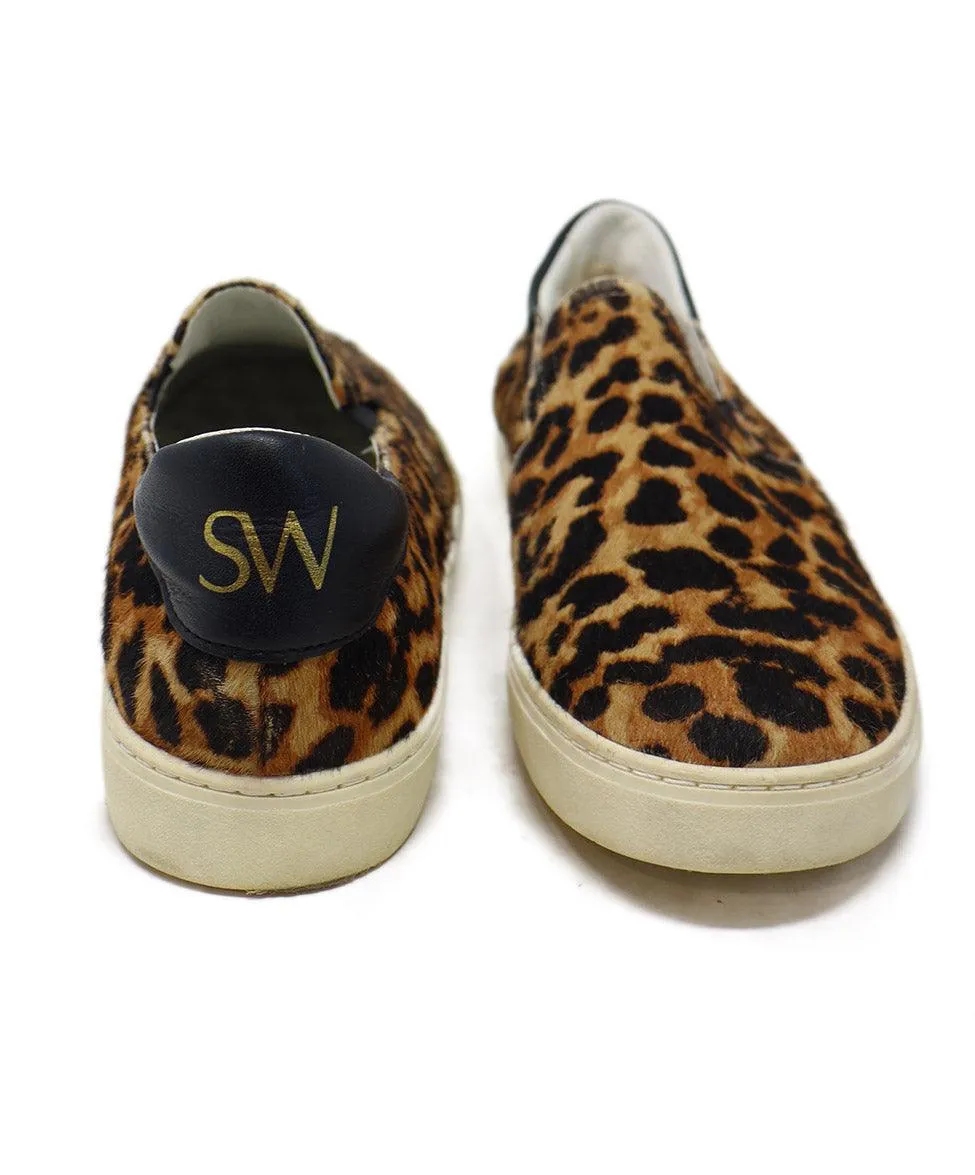 Stuart Weitzman Leopard Fur Sneakers sz 7
